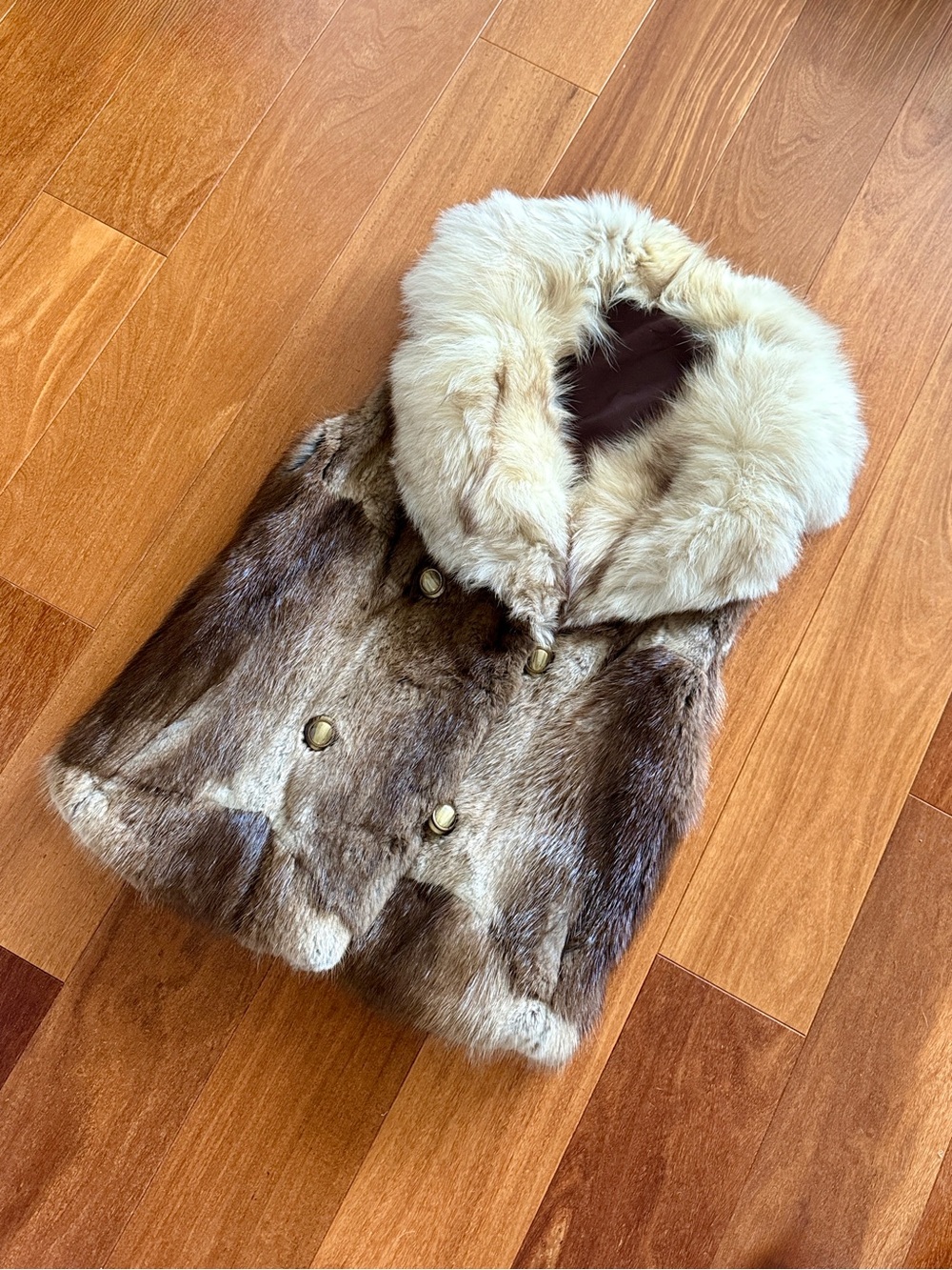 VINTAGE GENUINE FOX FUR MINK VEST MIU MIU gorsuch Ralph Lauren coat jacket